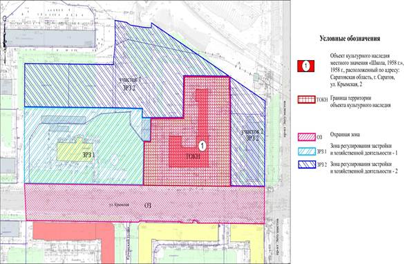 Постановление Правительства Саратовской области от 28.02.2023 N 120-П "Об утверждении зон охраны объекта культурного наследия местного (муниципального) значения "Школа, 1958 г.", 1958 г., расположенного по адресу: Саратовская область, г. Саратов, ул. Крымская, 2"