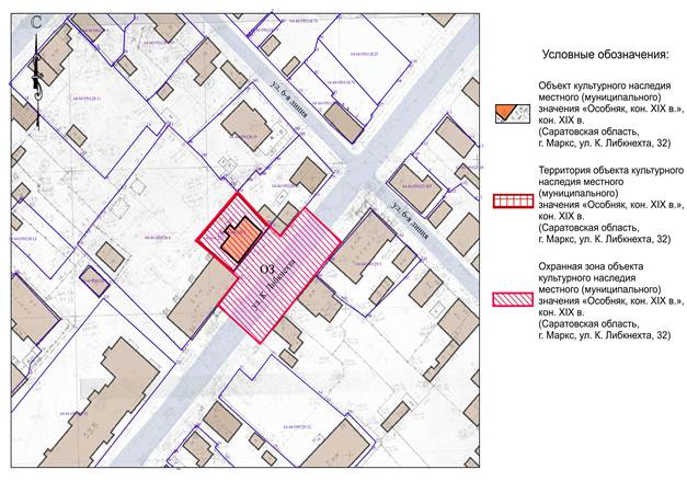 Постановление Правительства Саратовской области от 14.01.2025 N 19-П "Об утверждении зон охраны объекта культурного наследия местного (муниципального) значения "Особняк, кон. ХIХ в.", кон. XIX века, расположенного по адресу: Саратовская область, г. Маркс, ул. К. Либкнехта, 32"